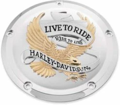 Harley Davidson Live To Ride Derby Deckel Gold&chrom