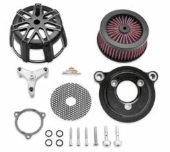 Harley Davidson Screamin Eagle Chisel Extreme Billet Luftfilter Kit Schwarz Cut (58mm)