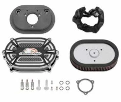Harley Davidson Screamin Eagle Extreme Billet Ventilator Luftfilter Kit 58mm, Schwarz Cut
