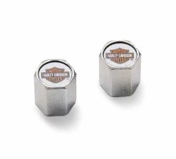 Harley Davidson Ventilkappen Bar & Shield Orange & Chrom