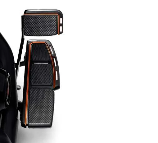 Harley Davidson Adversary Fahrertrittbretter Schwarz/orange 4 Harley Davidson Adversary Fahrertrittbretter Schwarz/orange – Bild 2