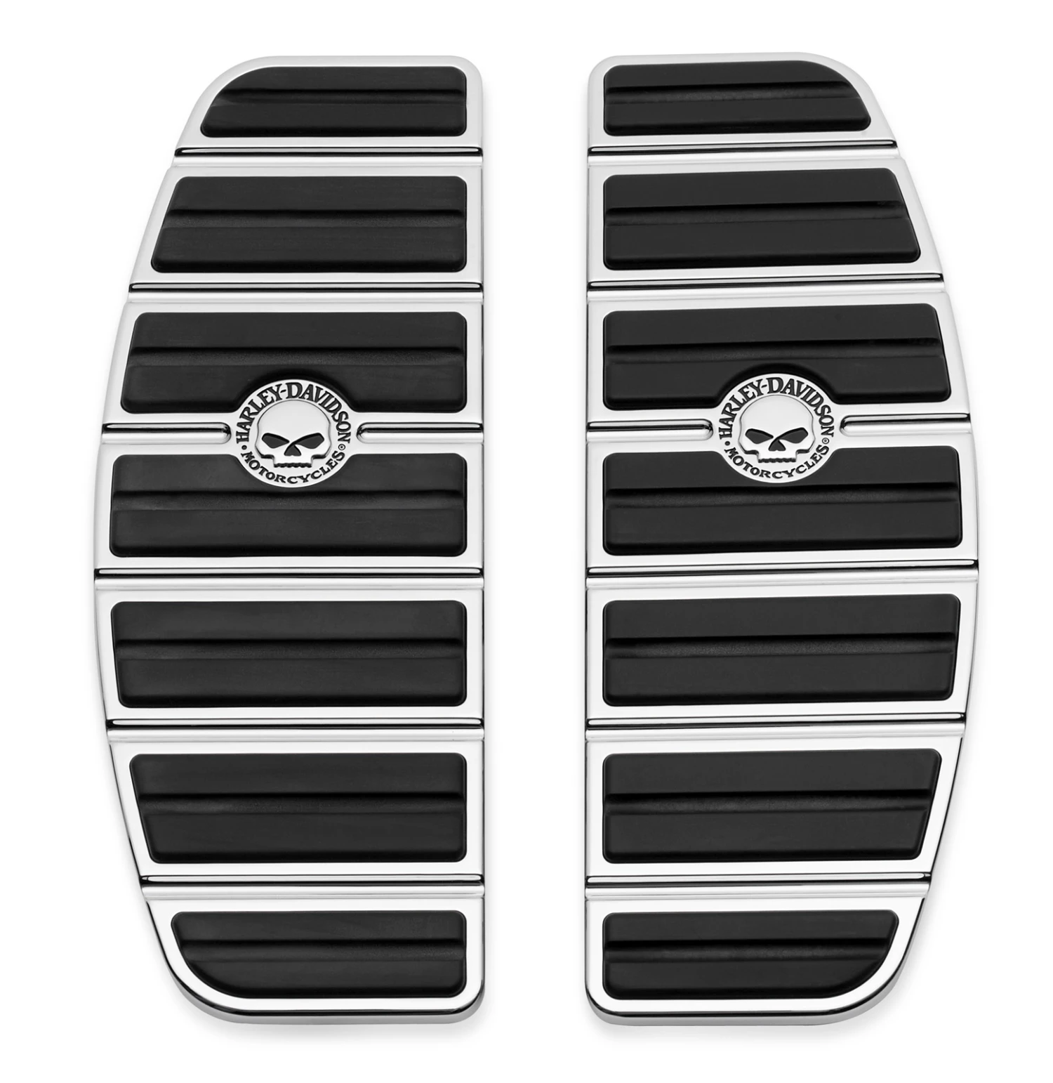 Harley Davidson Fahrer-Trittbretteinsätze Willie G. Skull, Klassische Form 3 Harley Davidson Fahrer-Trittbretteinsätze Willie G. Skull, Klassische Form