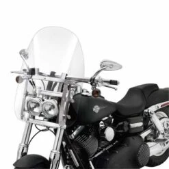 Harley Davidson Abnehmbare Kompakt-Windschutzscheibe 19" Klar & Polierte Streben