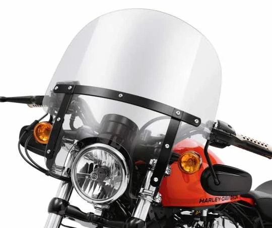 Harley Davidson Abnehmbare Kompakt-Windschutzscheibe 15" Leicht Getönt & Schwarze Streben 3 Harley Davidson Abnehmbare Kompakt-Windschutzscheibe 15" Leicht Getönt & Schwarze Streben