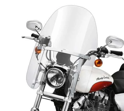 Harley Davidson Abnehmbare Kompakt-Windschutzscheibe 18" Klar & Polierte Streben 3 Harley Davidson Abnehmbare Kompakt-Windschutzscheibe 18" Klar & Polierte Streben