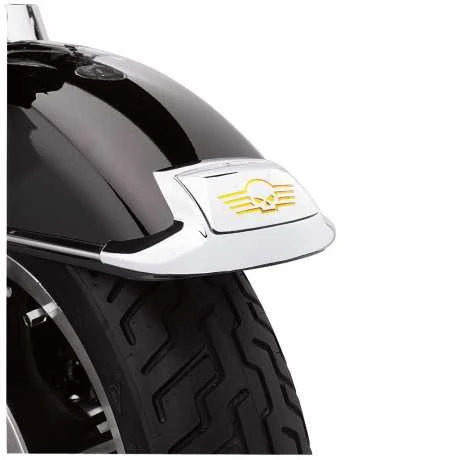 Harley Davidson Fenderspitzen-Kit Mit Glaseinsatz Und Skull Logo 4 Harley Davidson Fenderspitzen-Kit Mit Glaseinsatz Und Skull Logo – Bild 2