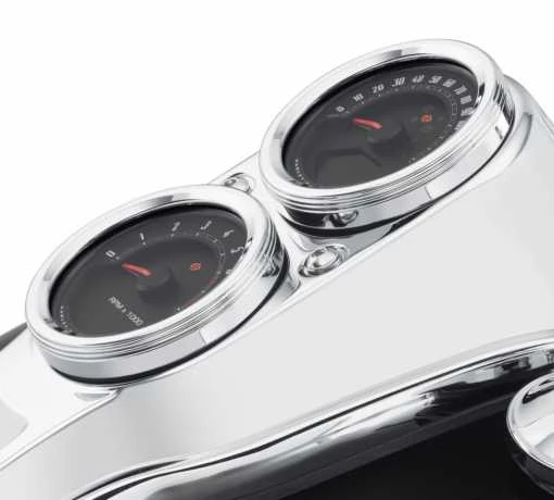 Harley Davidson Defiance Tank Anzeigenblende 5", Chrom 4 Harley Davidson Defiance Tank Anzeigenblende 5", Chrom – Bild 2