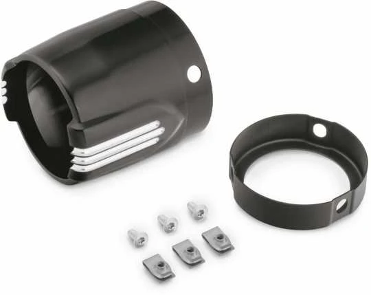 Harley Davidson Defiance Schalldämpfer Endkappen 4.5" Schwarz Machine Cut 3 Harley Davidson Defiance Schalldämpfer Endkappen 4.5" Schwarz Machine Cut
