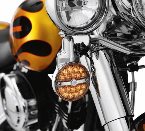 Harley Davidson LED-Blinker Mit Flachem Glas Vorn, Getönt Mit Bar & Shield 5 Harley Davidson LED-Blinker Mit Flachem Glas Vorn, Getönt Mit Bar & Shield – Bild 3