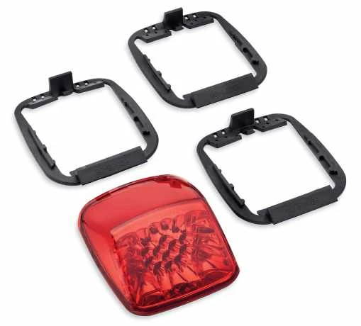 Harley Davidson Custom-LED-Rückleuchte Rotes Glas & Chrom Reflektor 3 Harley Davidson Custom-LED-Rückleuchte Rotes Glas & Chrom Reflektor