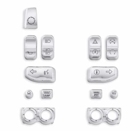 Harley Davidson Schalterkappen-Kit Chrom 3 Harley Davidson Schalterkappen-Kit Chrom